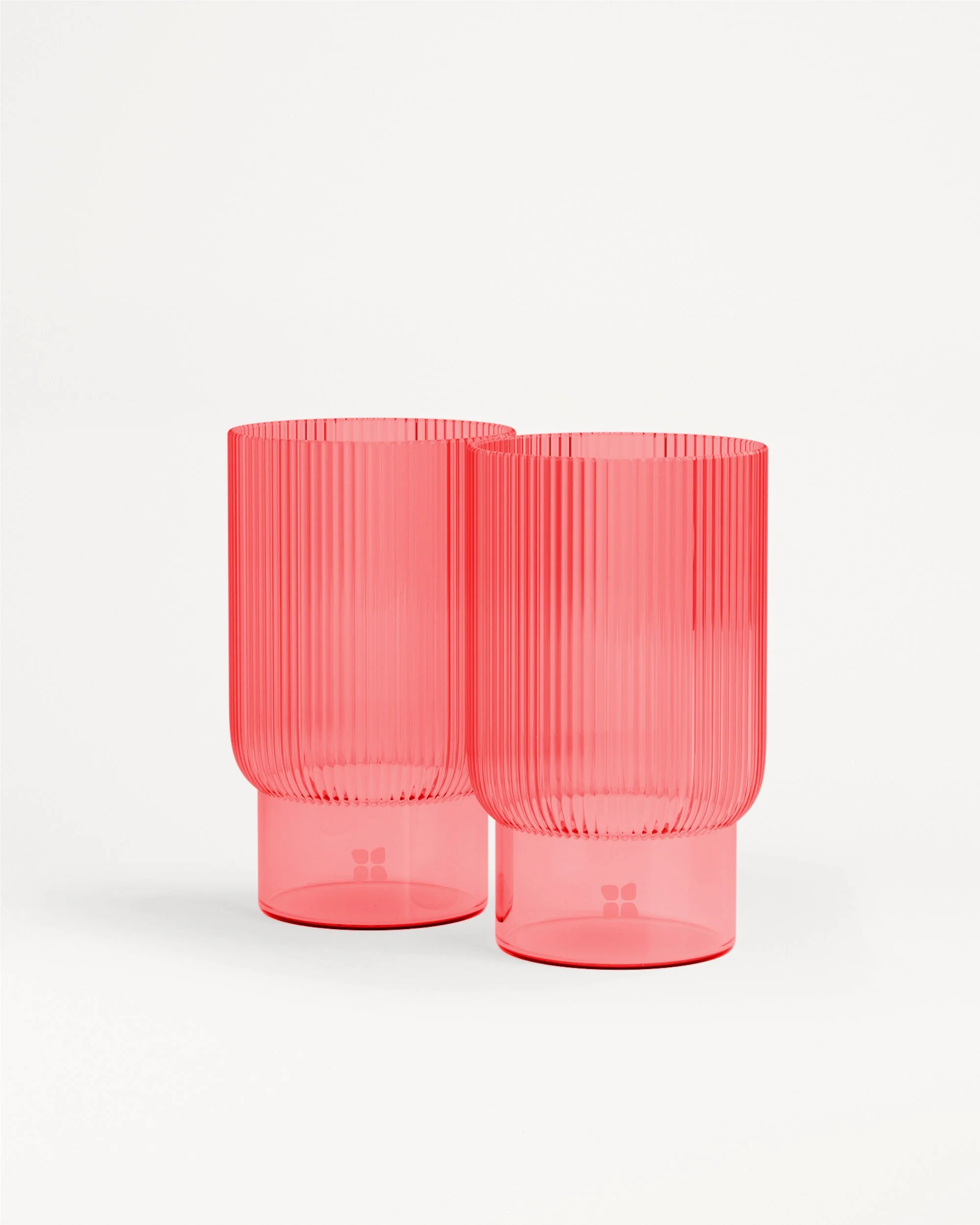 Red Fluted Glasses